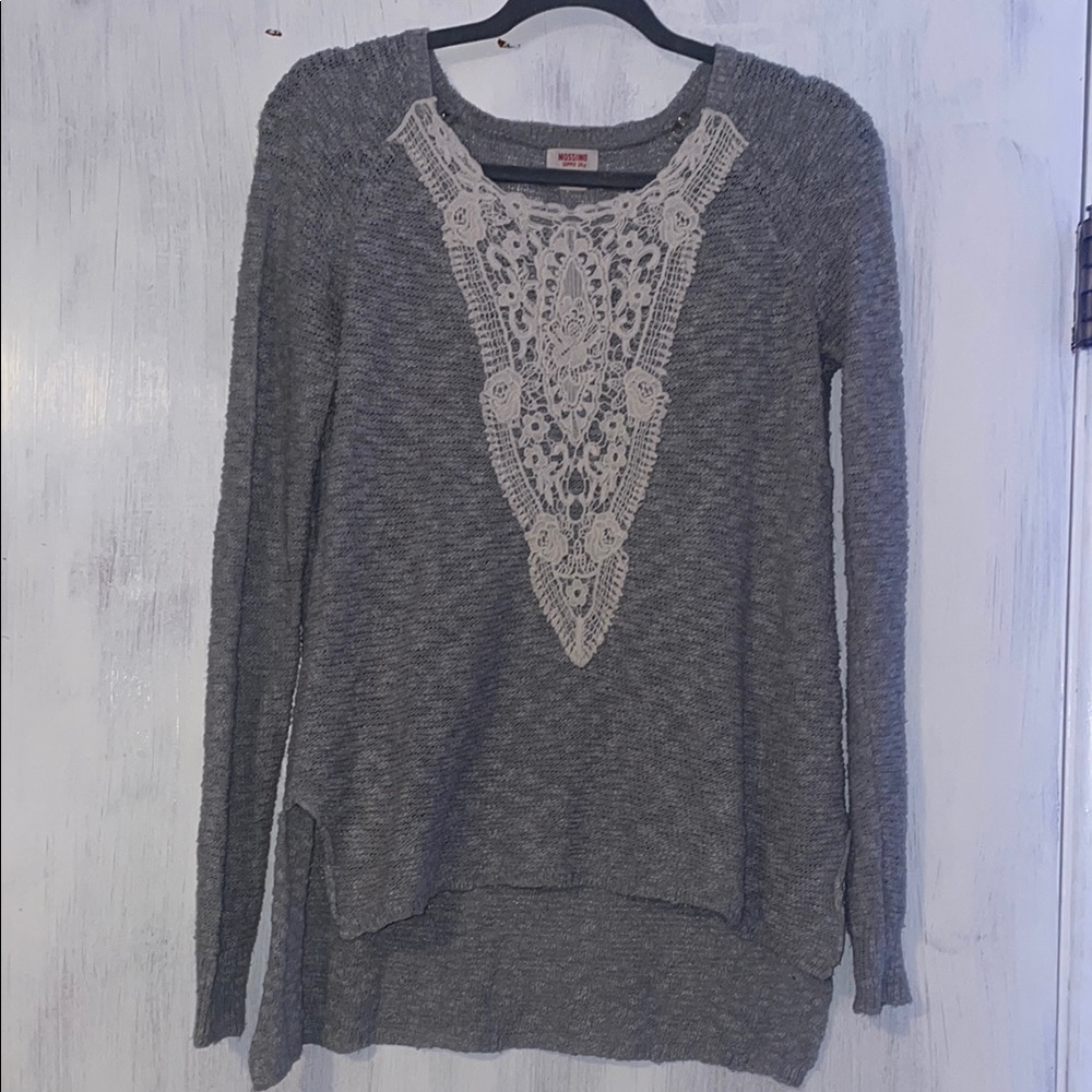 Mossimo Supply Co Gray Asymmetrical Long Sleeve Hoodie
